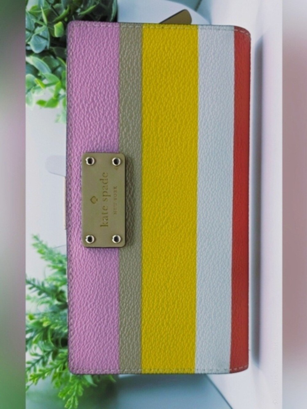 Kate Spade Grove Street Stacy Dunestripe Multi Colored Bifold Wallet